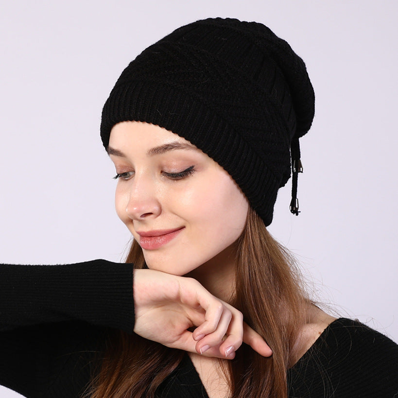 Adjustable Windproof Knit Hat And Scarf 2 in 1