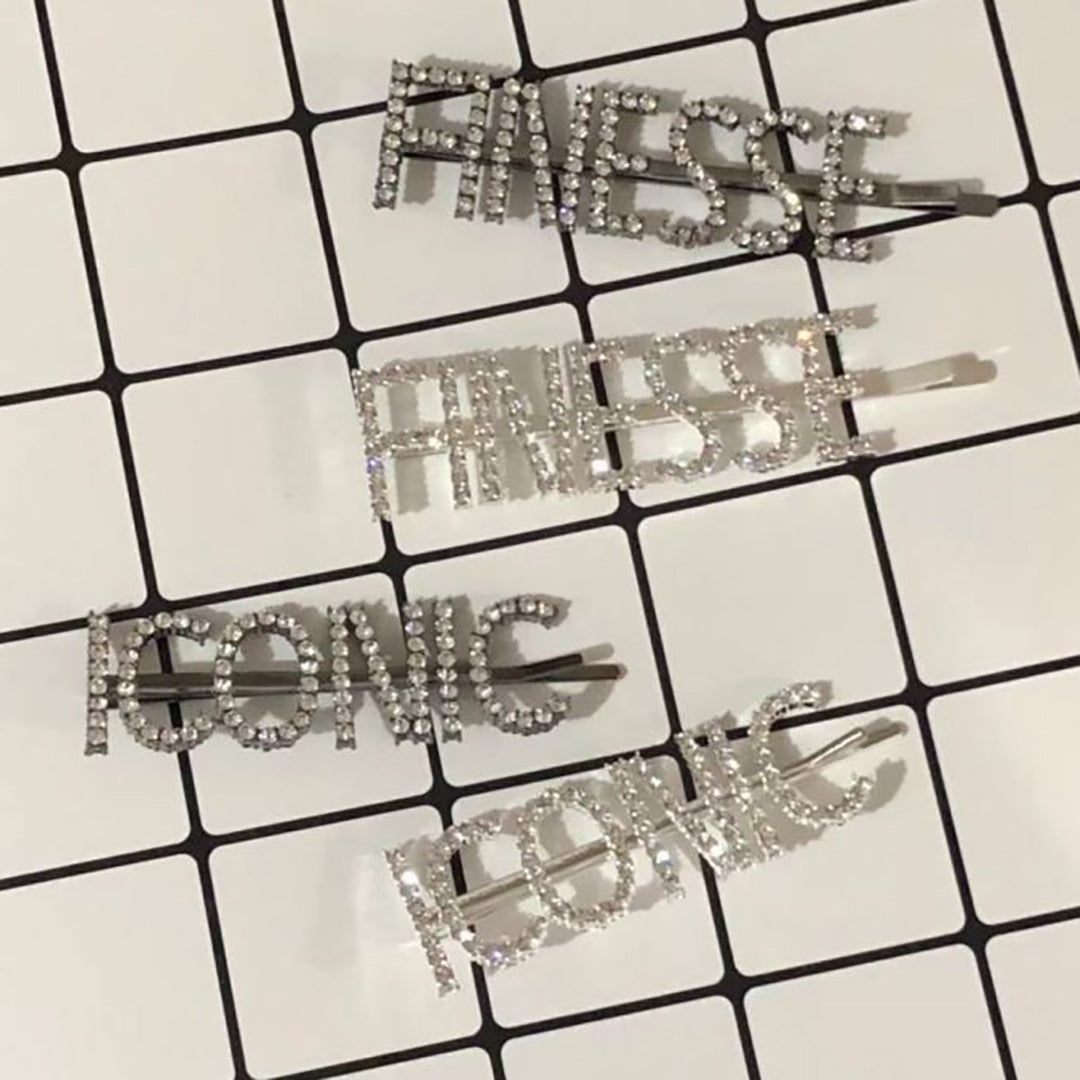Fashion Letter Hairpin Rhinestone Ornament