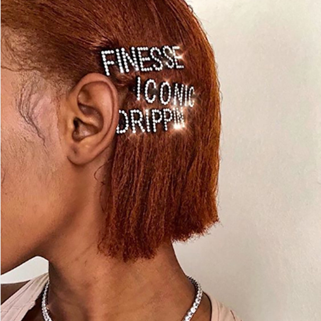 Fashion Letter Hairpin Rhinestone Ornament