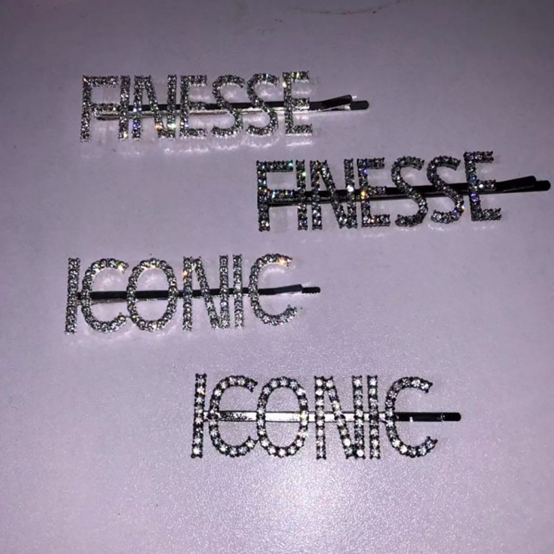 Fashion Letter Hairpin Rhinestone Ornament