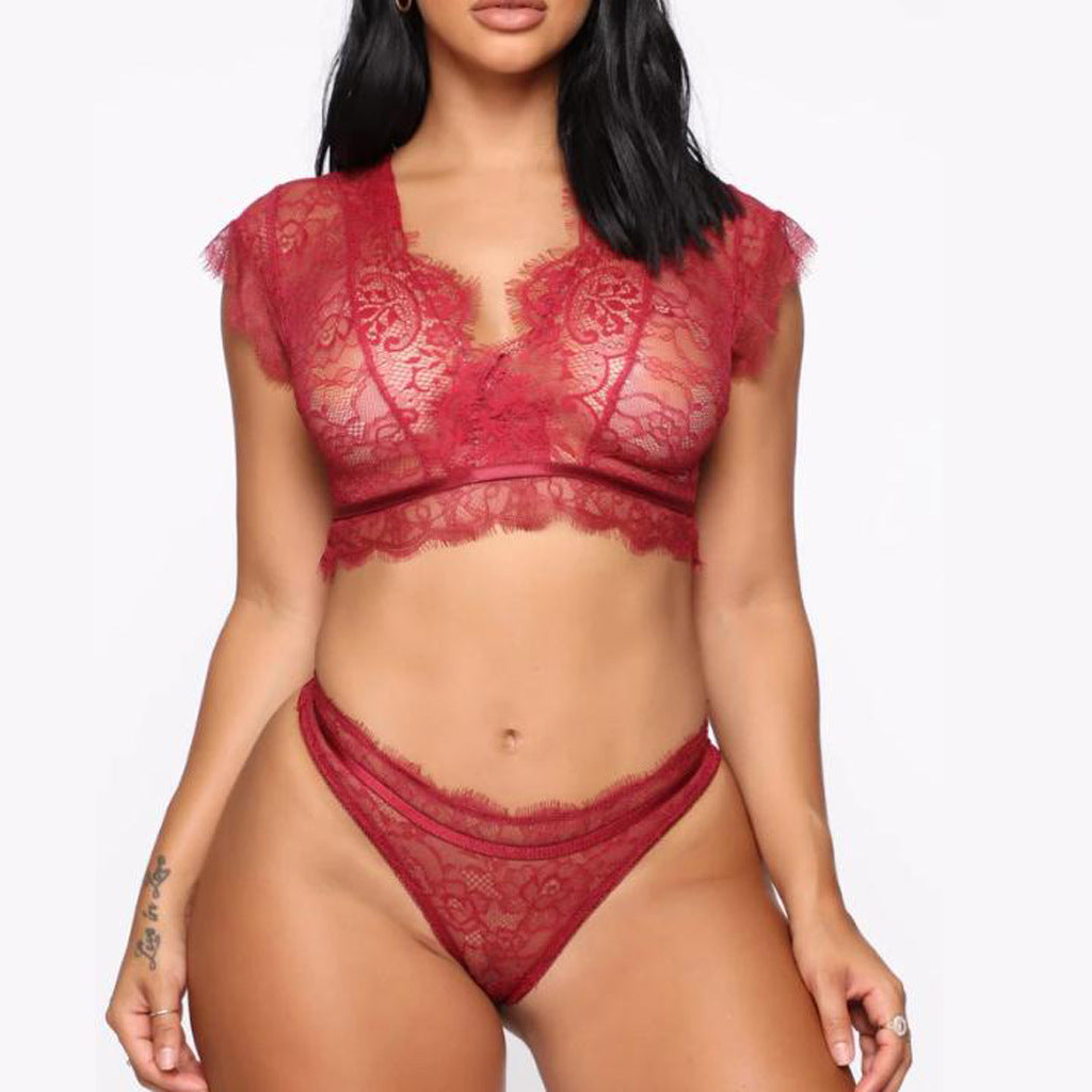 Lace Embroidered Sexy Bra Set