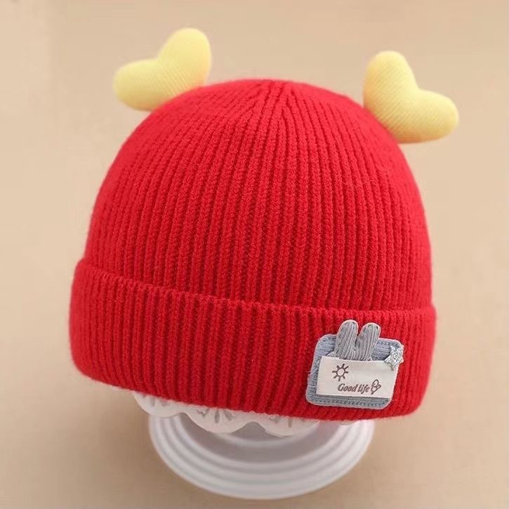 Winter Cotton Cute Heart-Shaped Knitted Hat For Baby
