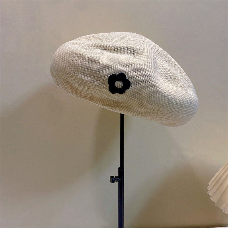 Flocking Flower Breathable Beret