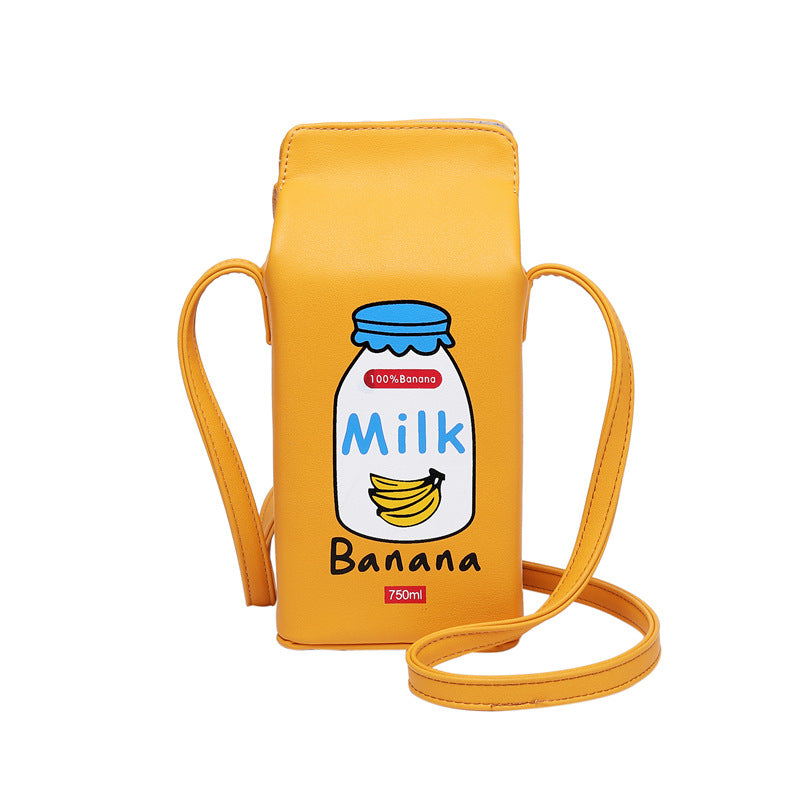Creative Milk Box Shape Shoulder Bag