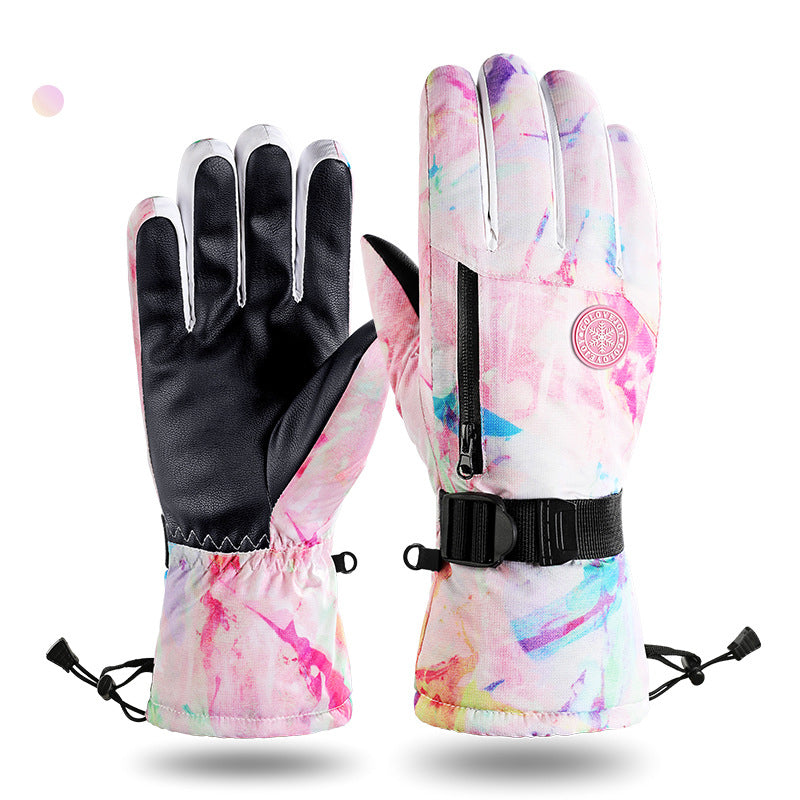 High-Density Windproof, Waterproof, Non-slip, Plus Velvet Warm Ski Gloves