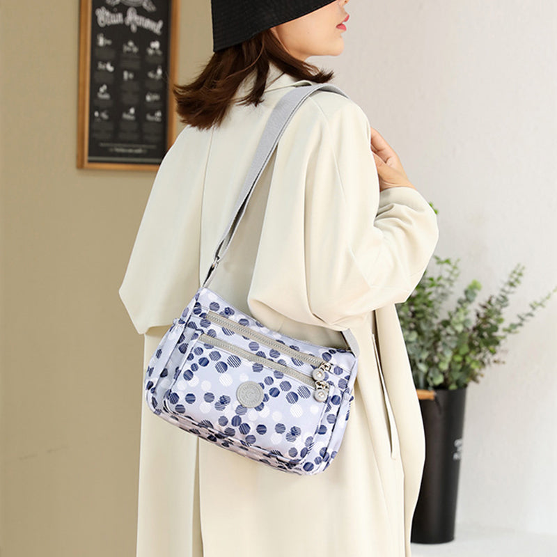 Multi-Pocket Waterproof Printed Shoulder Nylon Bag For Daily