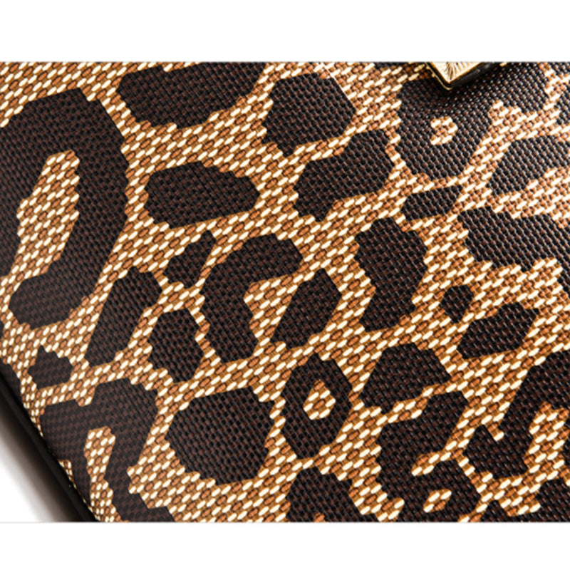 Leopard Retro Handbag Shoulder Square Bag Multi-pockets For Commute and Daily