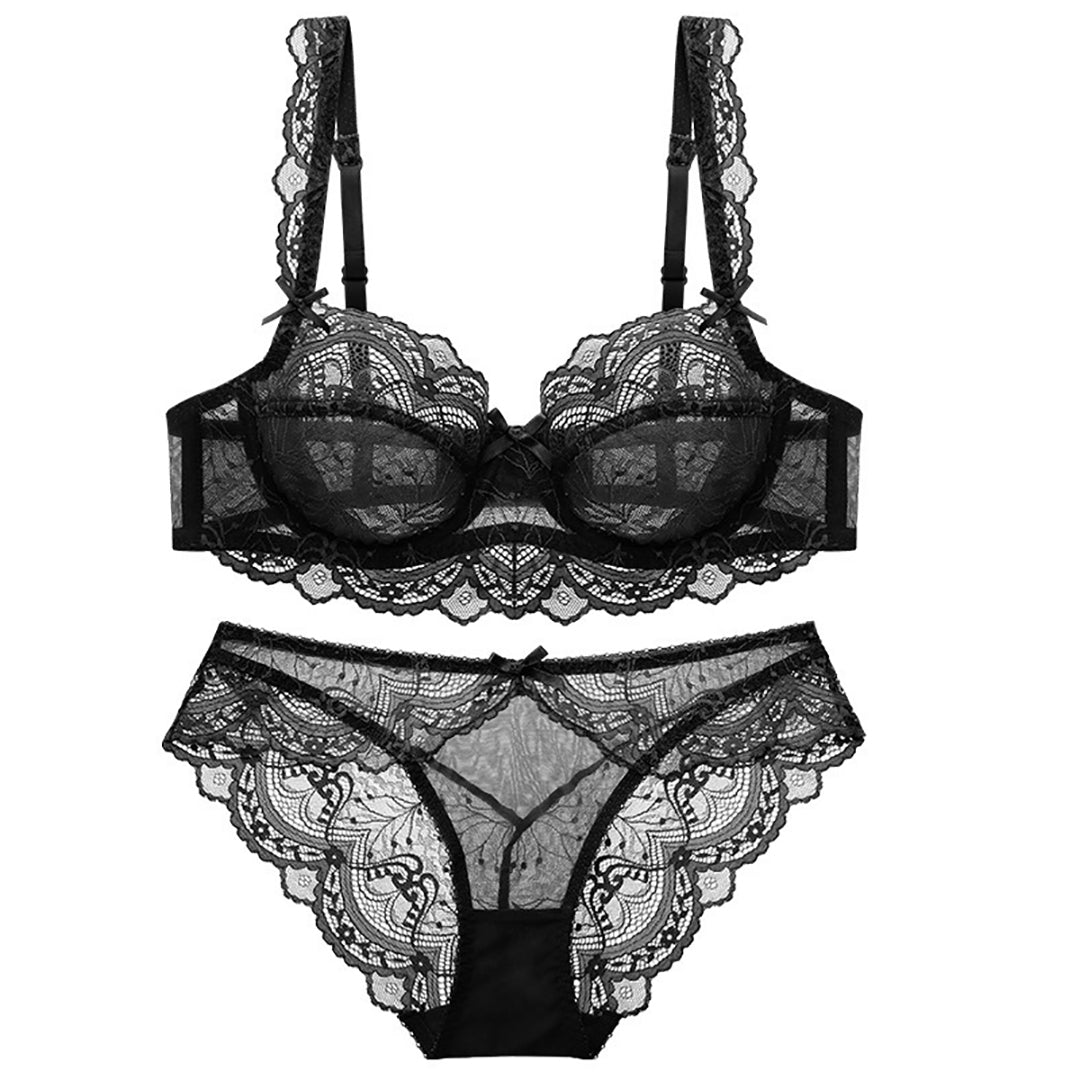 Wireless Ultra-thin Lace Minimizer Bra Sets