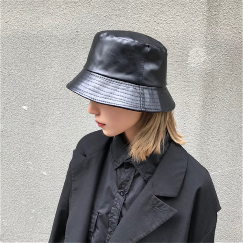 Harajuku Wind PU Leather Fisherman's Hat