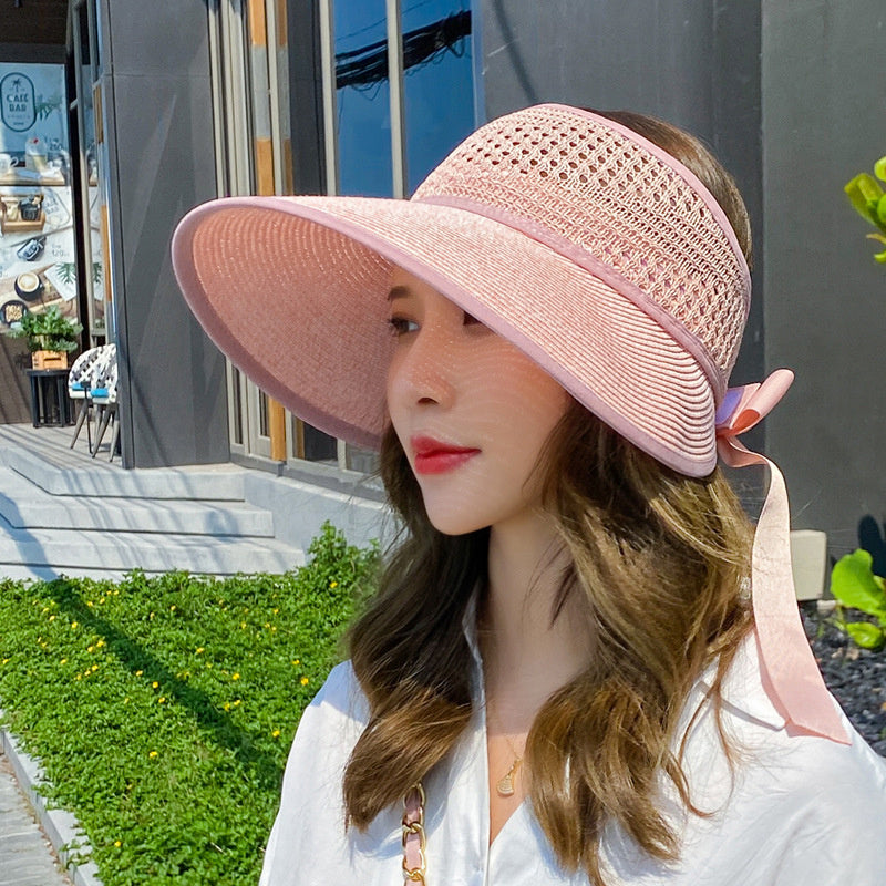 Straw-made Beach Cap For Outdoor Sun Protection