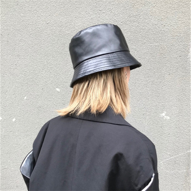 Harajuku Wind PU Leather Fisherman's Hat