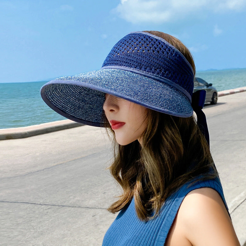 Straw-made Beach Cap For Outdoor Sun Protection