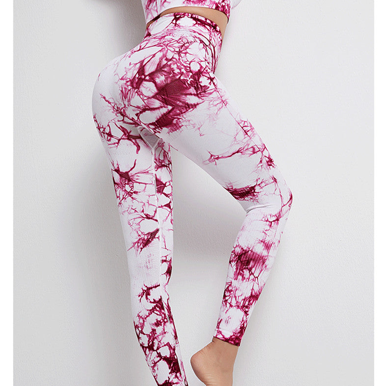 Seamless High Waist Printed Leggings Yoga Pants For Fitness and Pilates