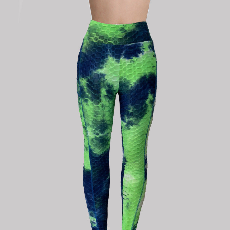 Tie-Dye Stretch Yoga Pants High-Waist Leggings
