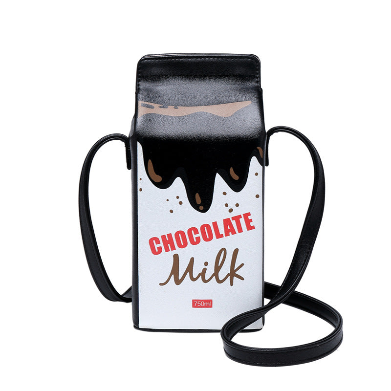 Creative Milk Box Shape Shoulder Bag