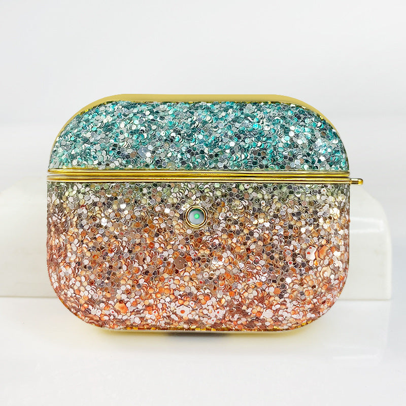Flip Glitter Rainbow Bluetooth Headset Case for Airpods 1/2/3