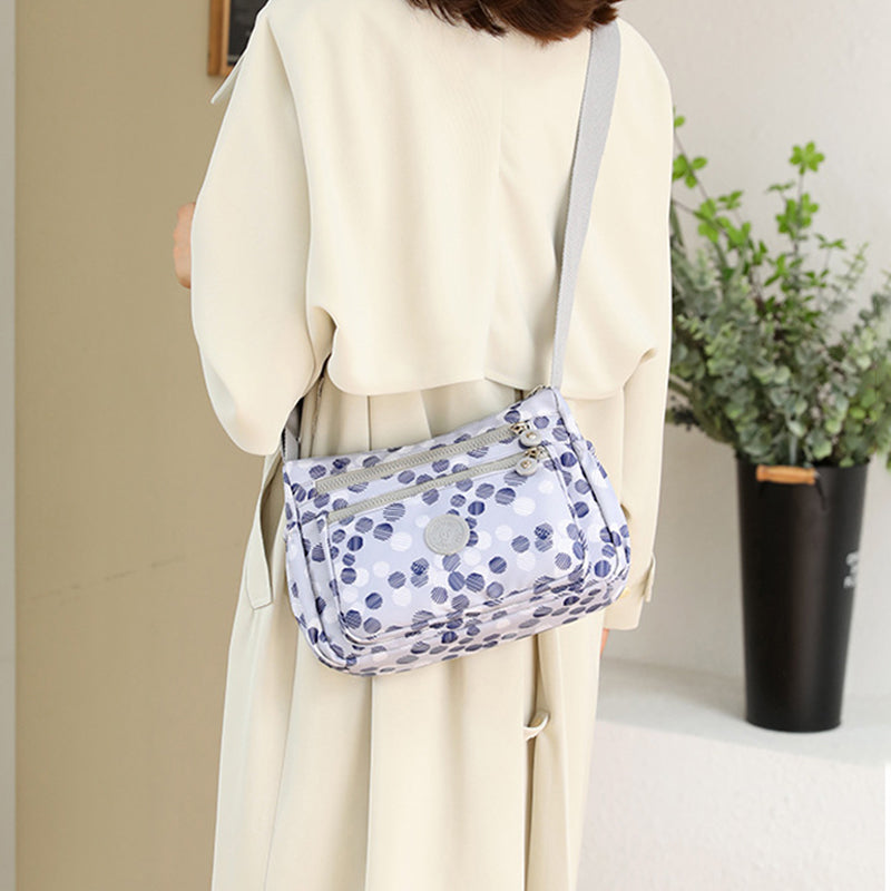 Multi-Pocket Waterproof Printed Shoulder Nylon Bag For Daily