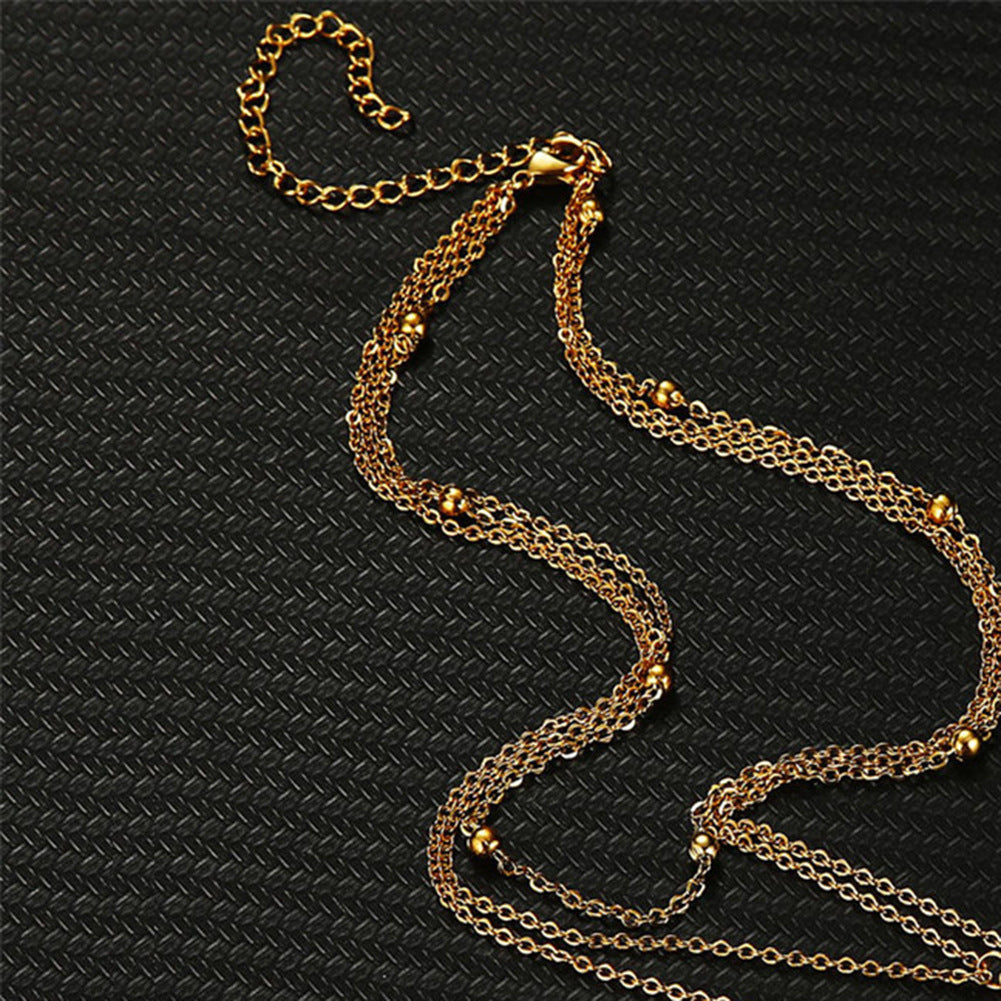 Bohemian Creative Moon Tassel Titanium Steel Necklace