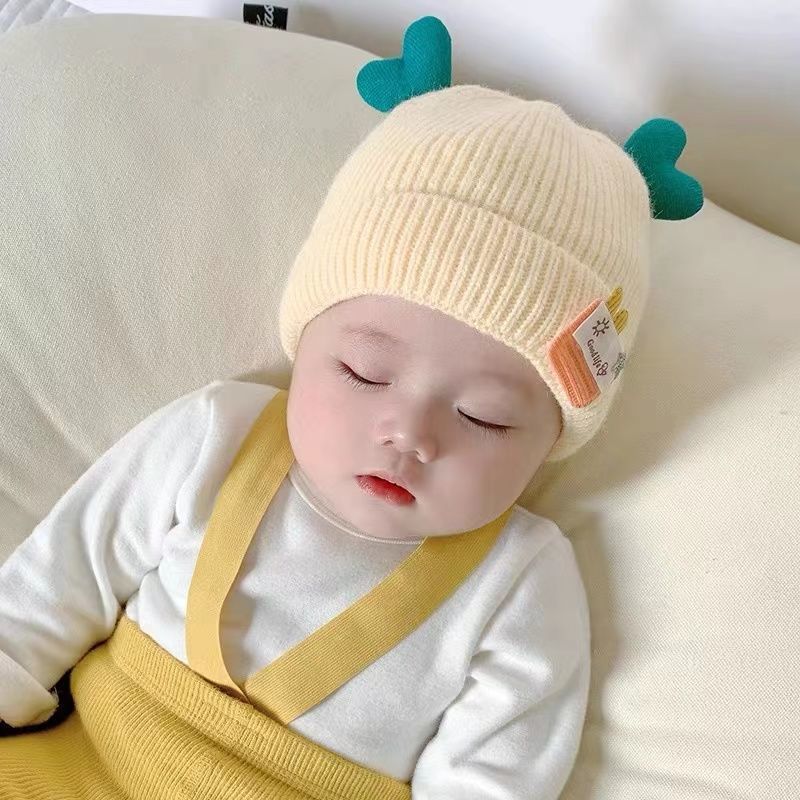 Winter Cotton Cute Heart-Shaped Knitted Hat For Baby