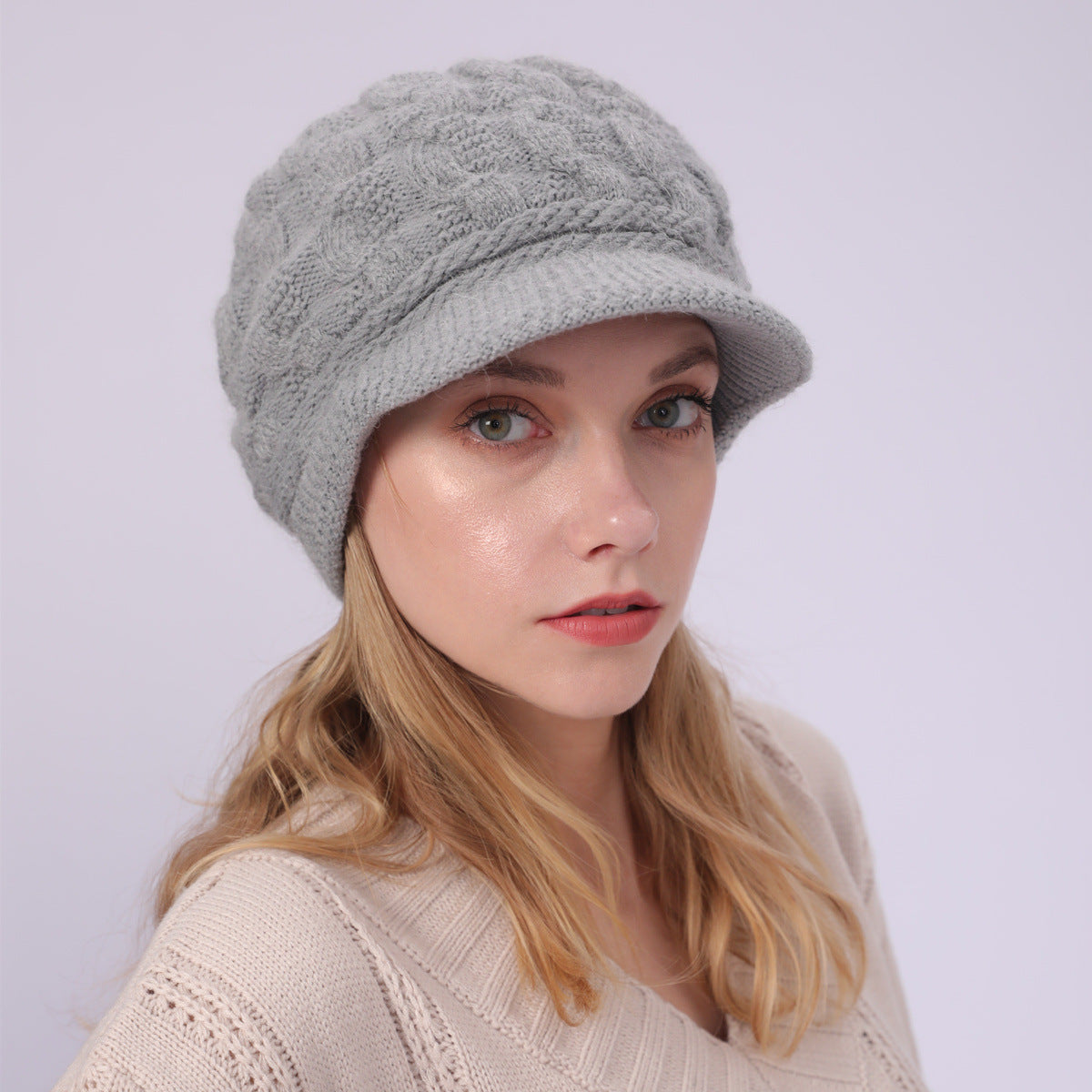 Knitted French Beret Cap Lightweight Ultra-Warm For College and Work
