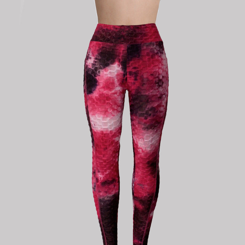 Tie-Dye Stretch Yoga Pants High-Waist Leggings
