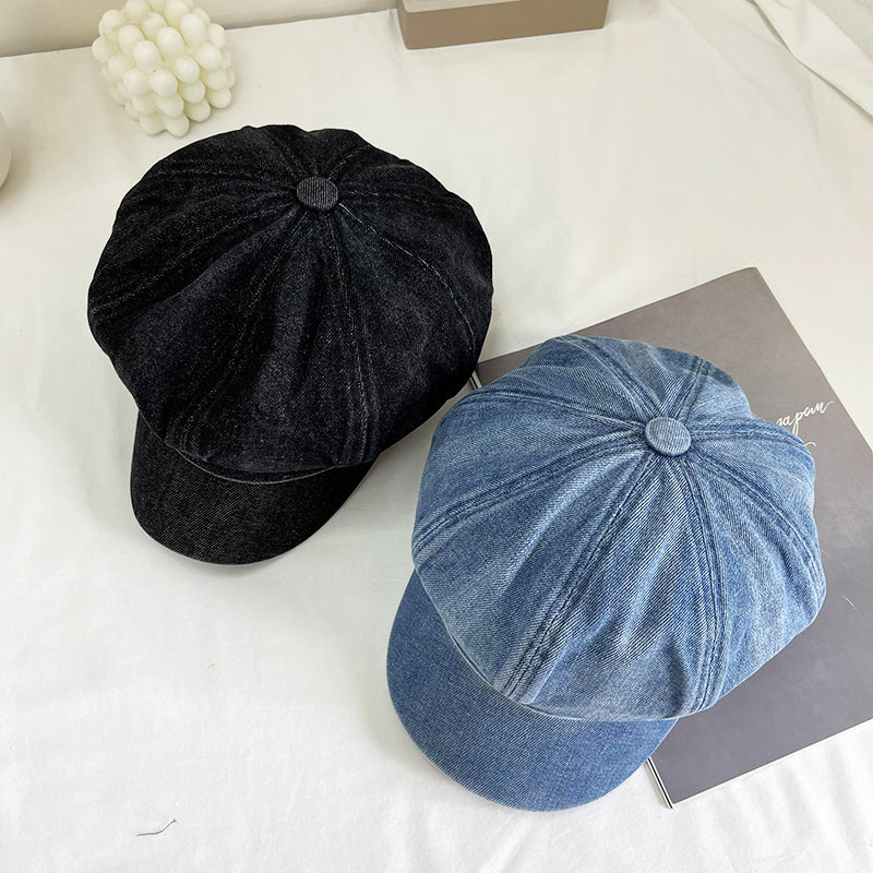 Washable Denim Retro Cctagonal Hat