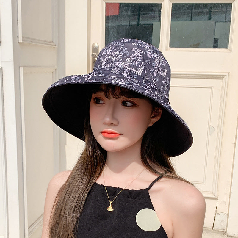 Solid Color Small Flower Eyes Wear Sun Visor Hat