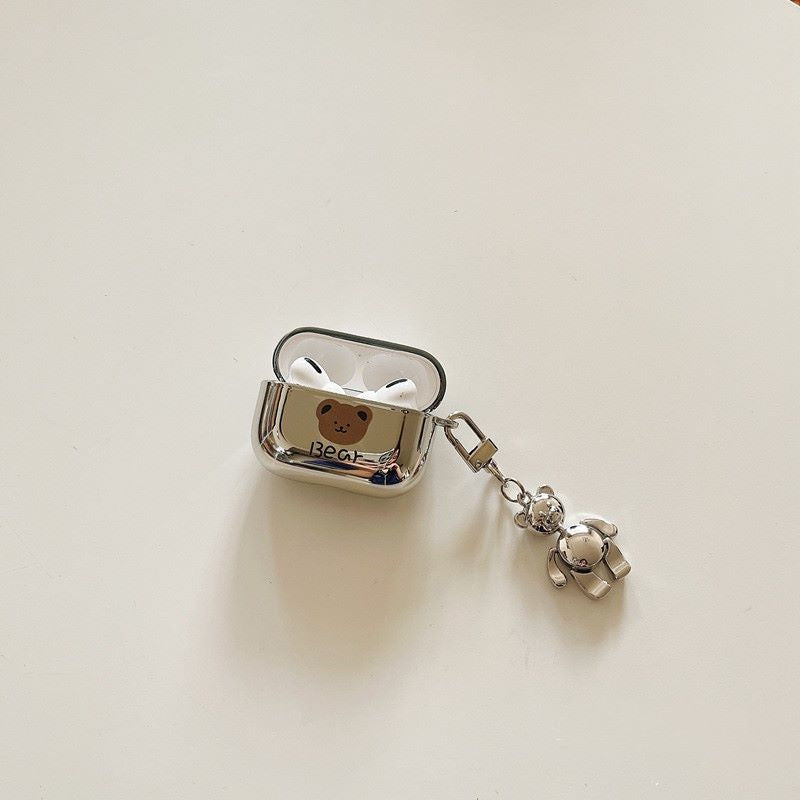 Electroplating Cartoon Bear Headset Case for Airpods Pro/1/2/3