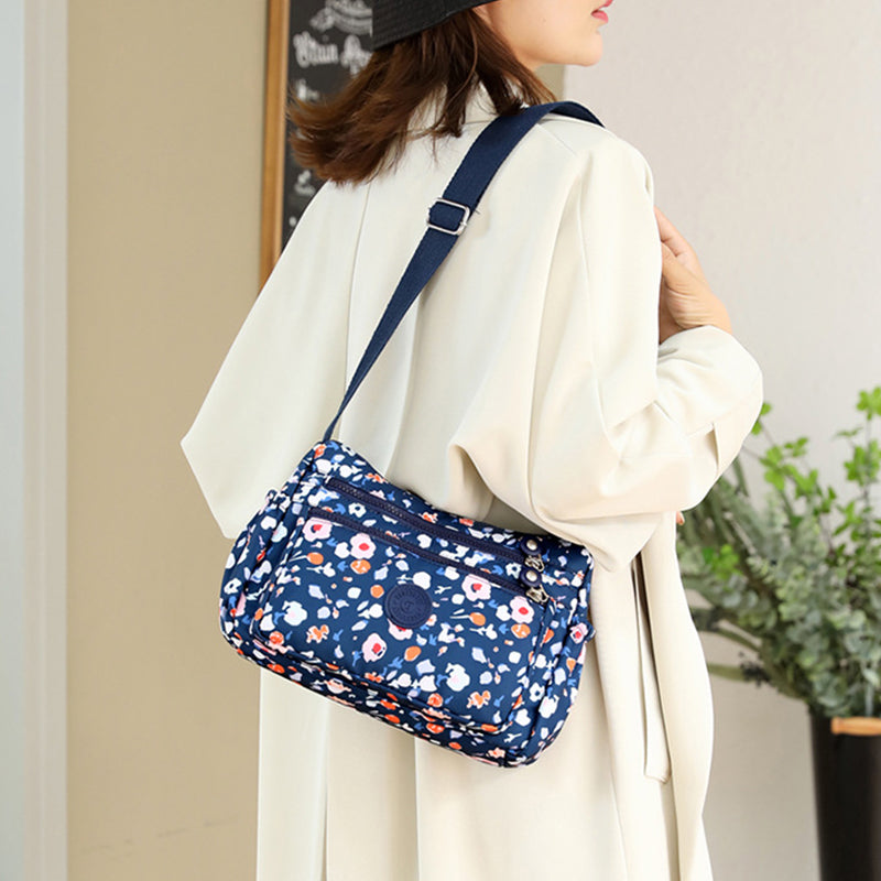 Multi-Pocket Waterproof Printed Shoulder Nylon Bag For Daily