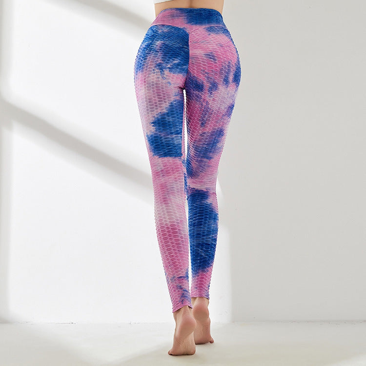 Tie-Dye Stretch Yoga Pants High-Waist Leggings