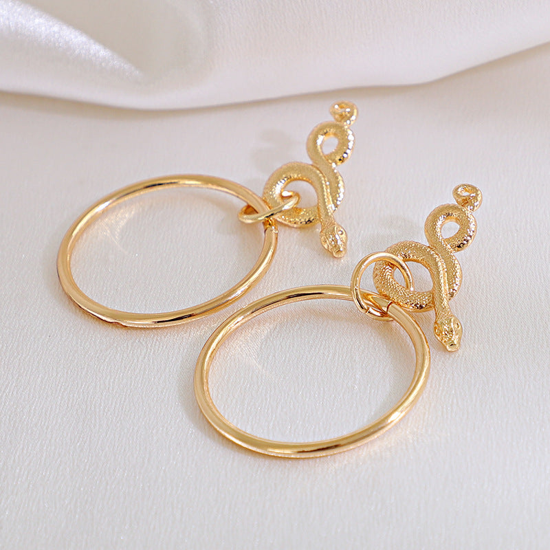 Vintage Circle Snake Earrings