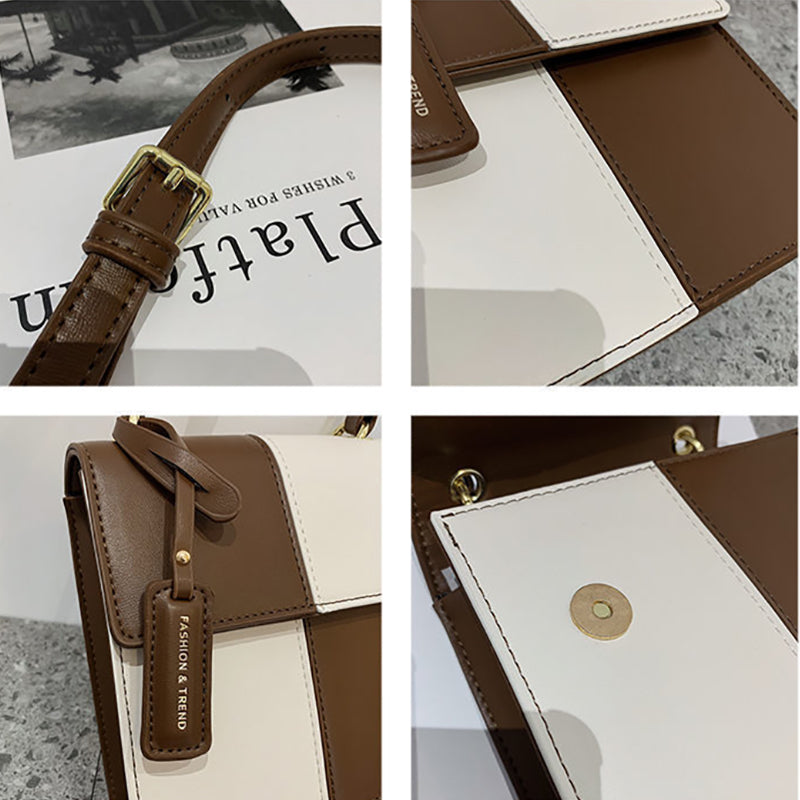 Fashion Cross-Contrast Color Handbag Shoulder Bag