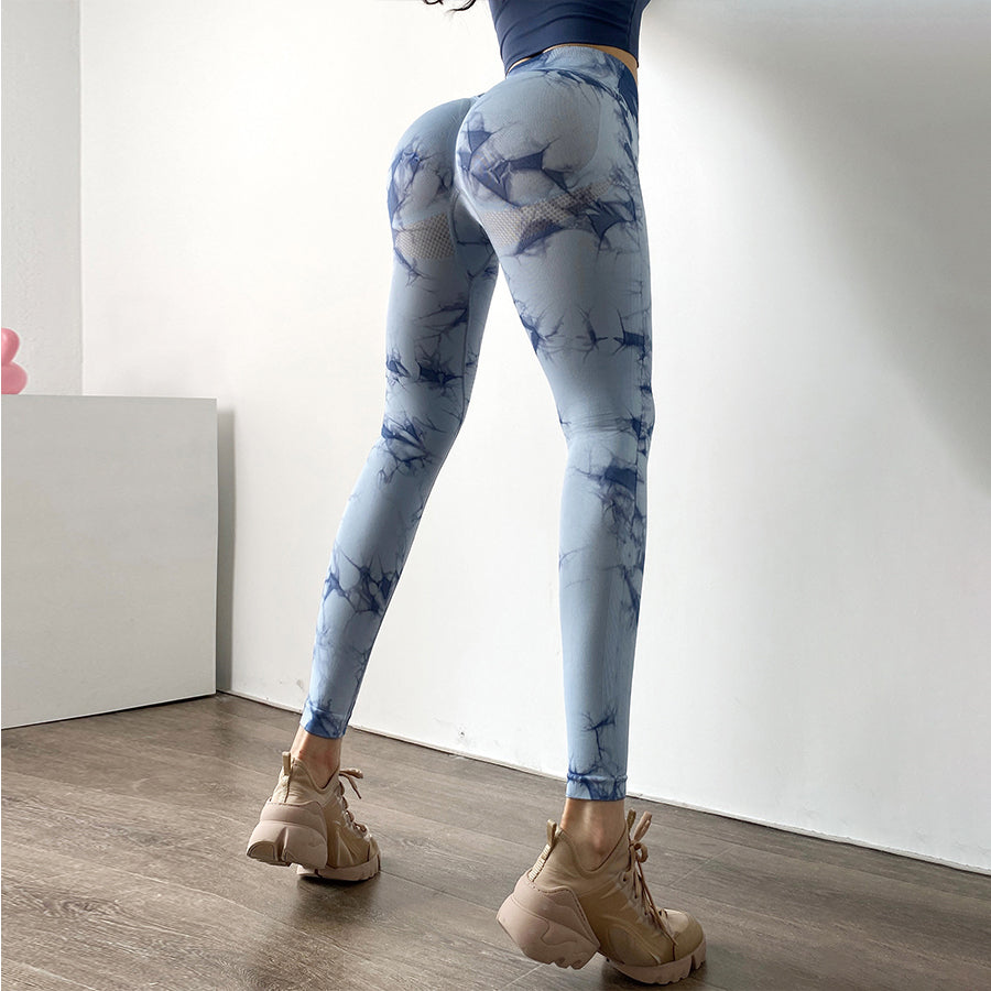 Tight-Fitting Tie-Dye High-Waist Buttocks Sexy Yoga Pants