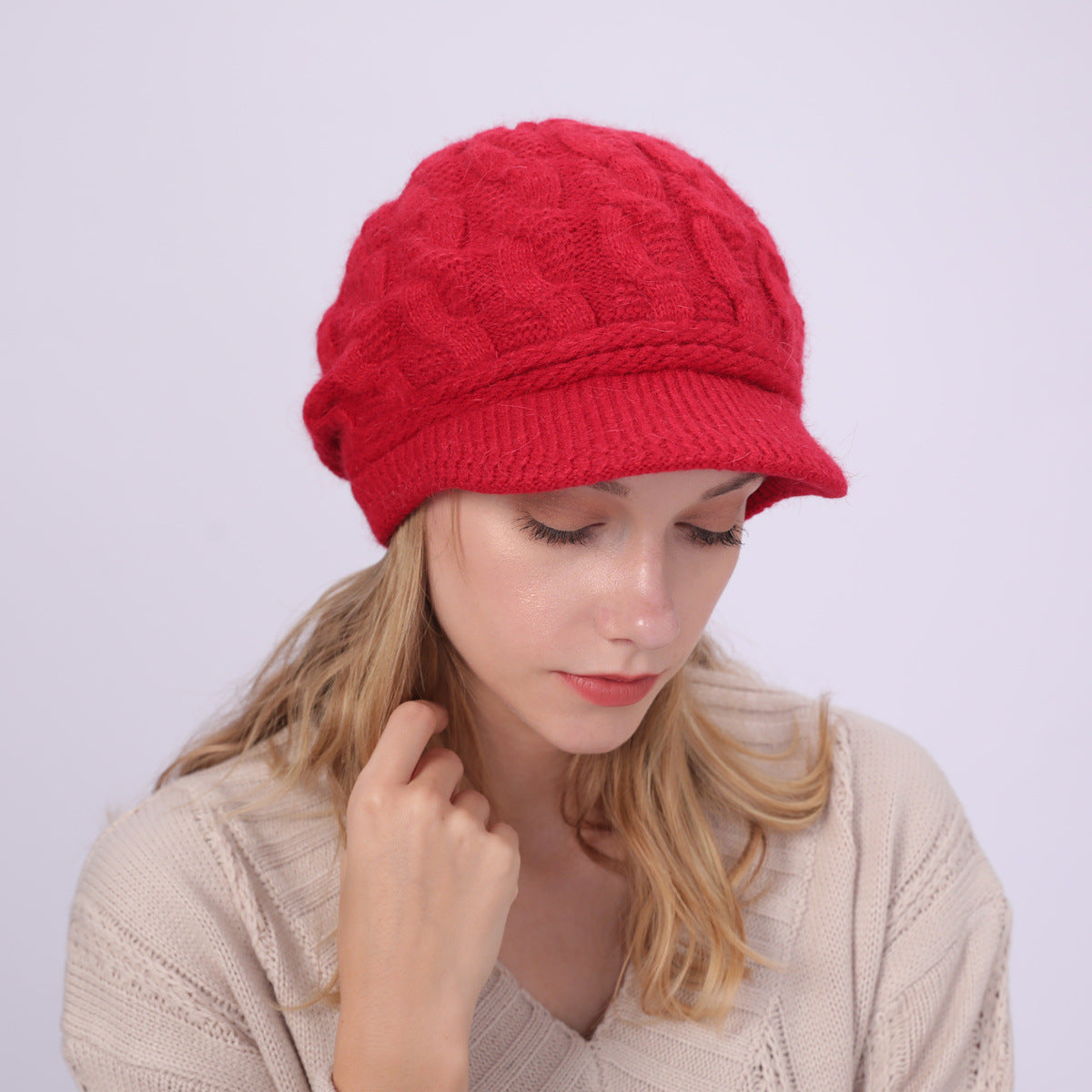 Knitted French Beret Cap Lightweight Ultra-Warm For College and Work