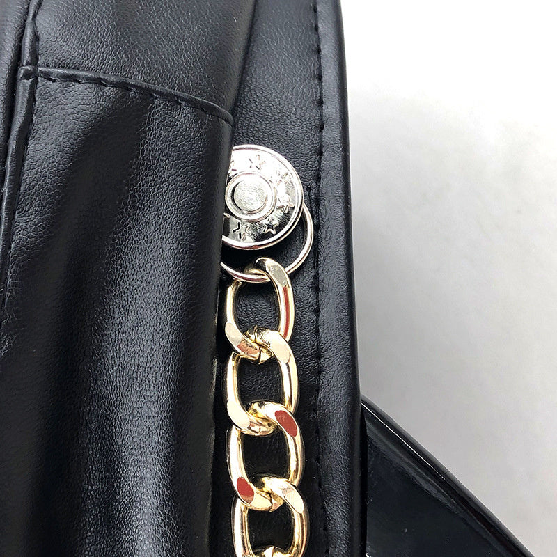 Metal Buckle Leather Outdoor Beret