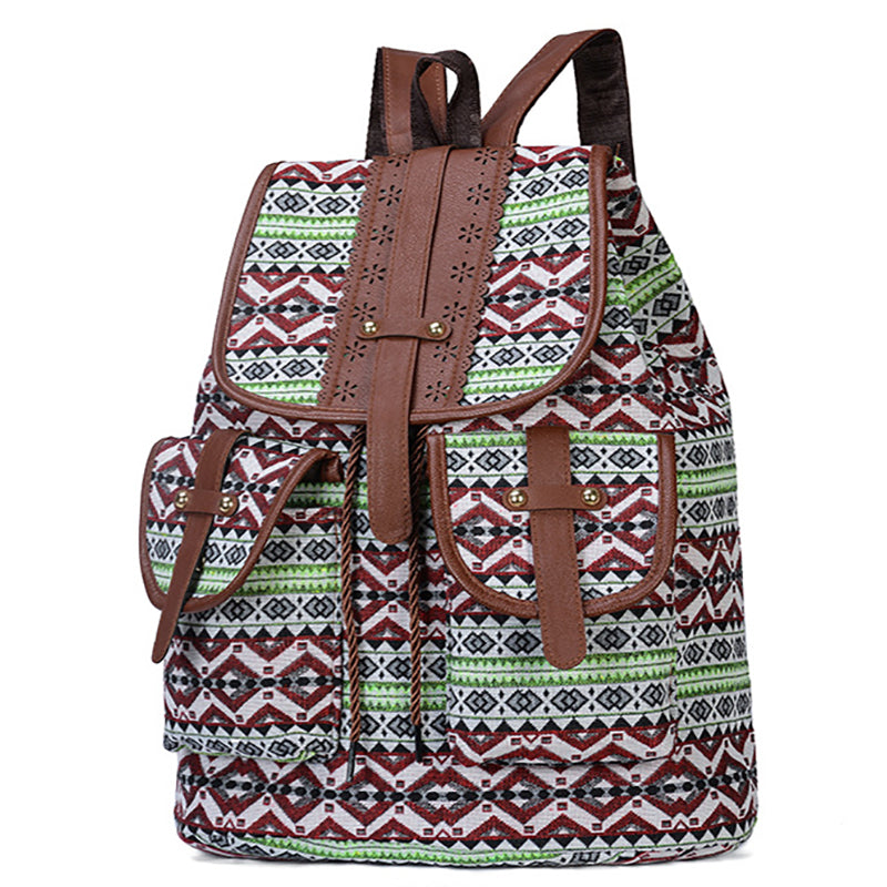 Vintage Jacquard Canvas Backpack