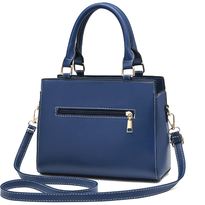 Fashion Contrast Color Ladies Workplace Clutch Large-Capacity Handbag