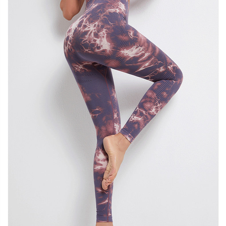 Seamless High Waist Printed Leggings Yoga Pants For Fitness and Pilates