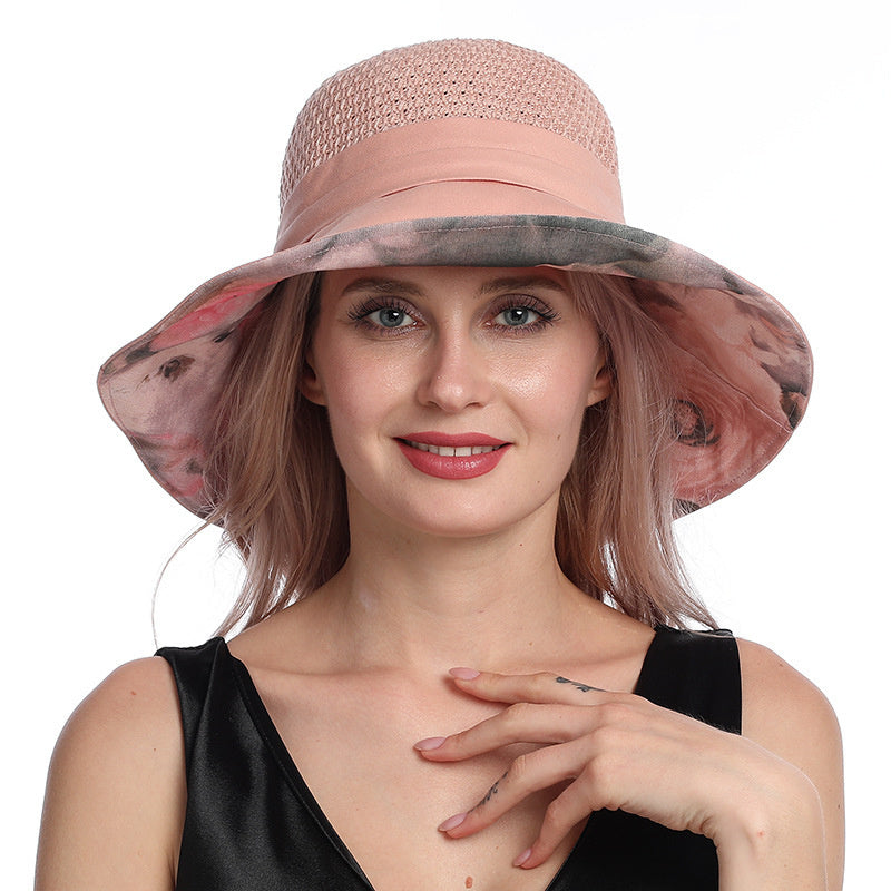 Summer Fashion Splicing Hollow Sun Hat