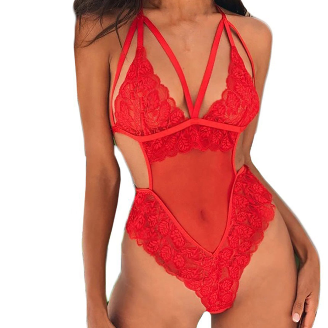 Ladies Hallow-out  Lace Bodysuit