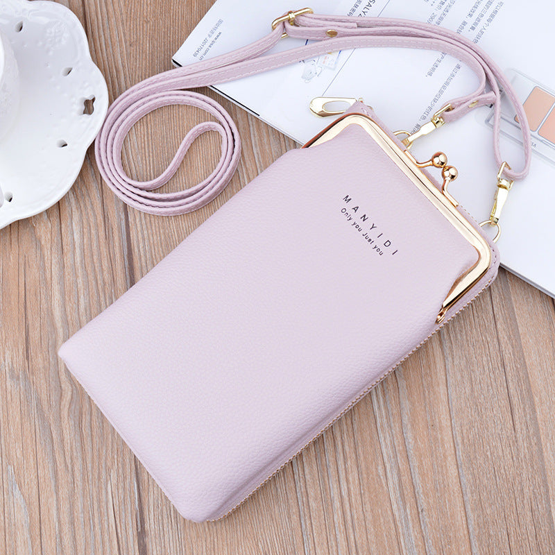 Vertical Zipper Wallet Shoulder Bag