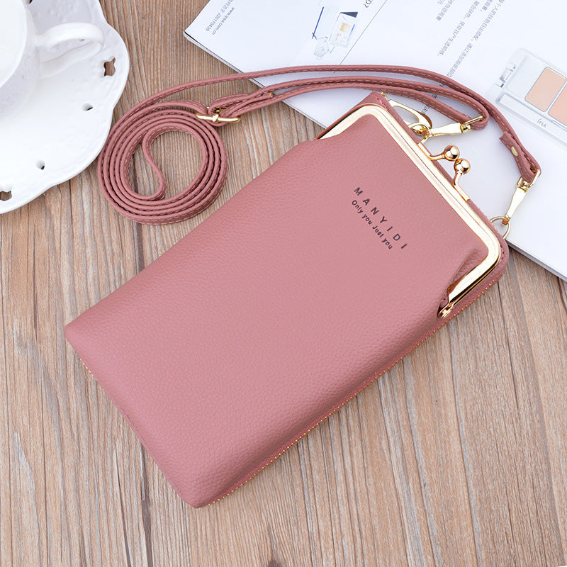Vertical Zipper Wallet Shoulder Bag