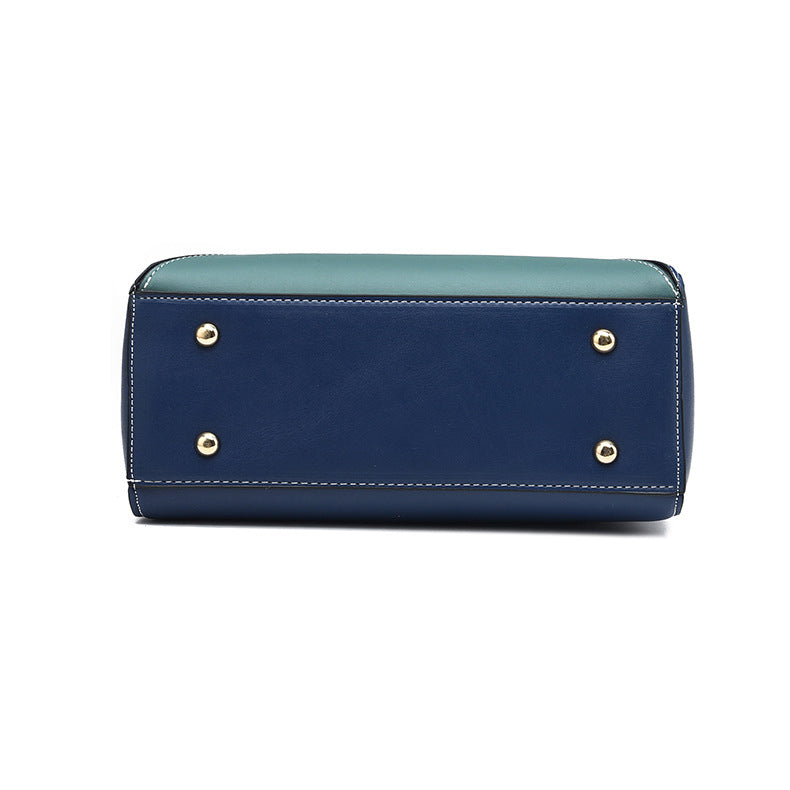 Fashion Contrast Color Ladies Workplace Clutch Large-Capacity Handbag