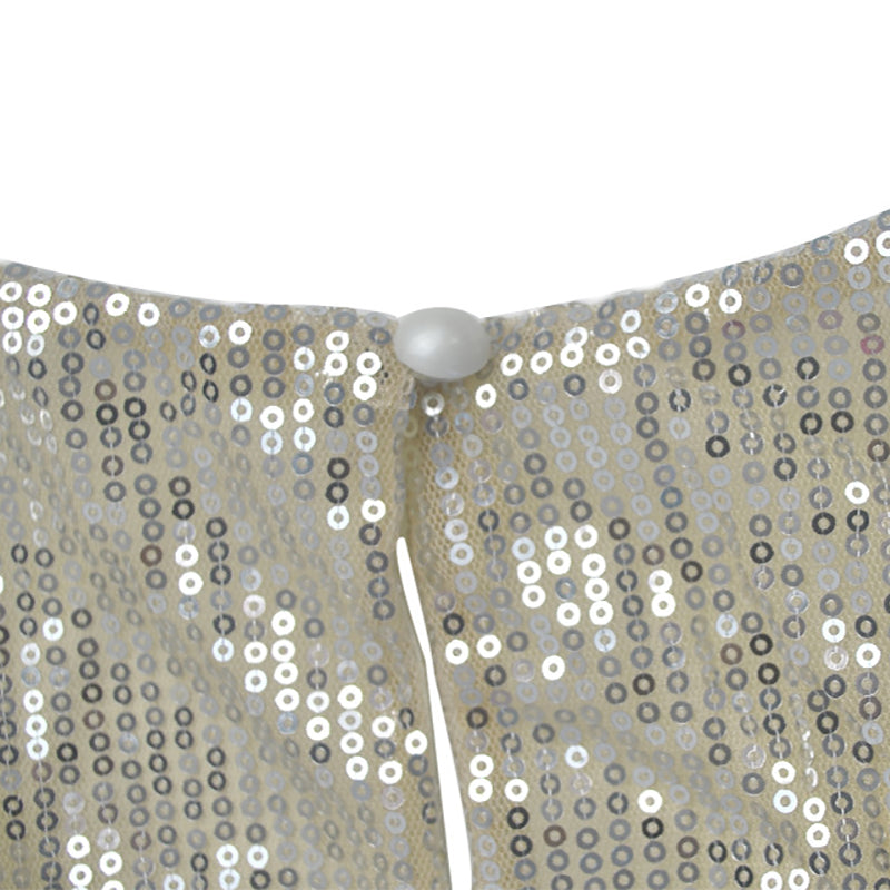 Deep V-Neck Open Back Sequined Tight Sexy Dress