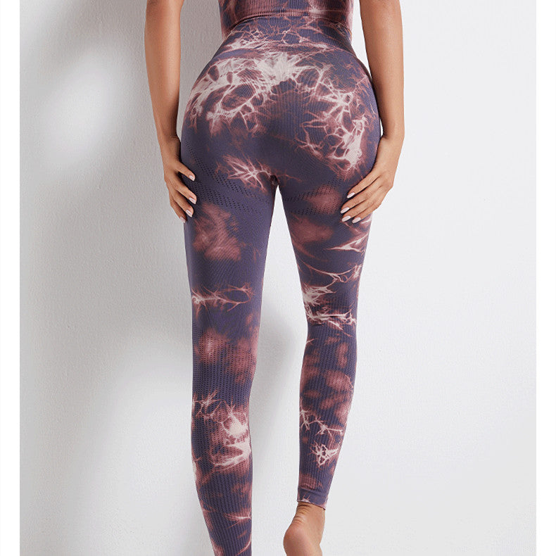 Seamless High Waist Printed Leggings Yoga Pants For Fitness and Pilates