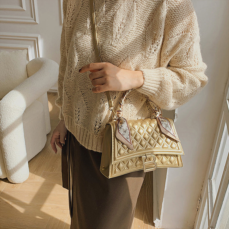 Ladies Casual Rhombus Quilted Bag Handbag Shoulder Bag