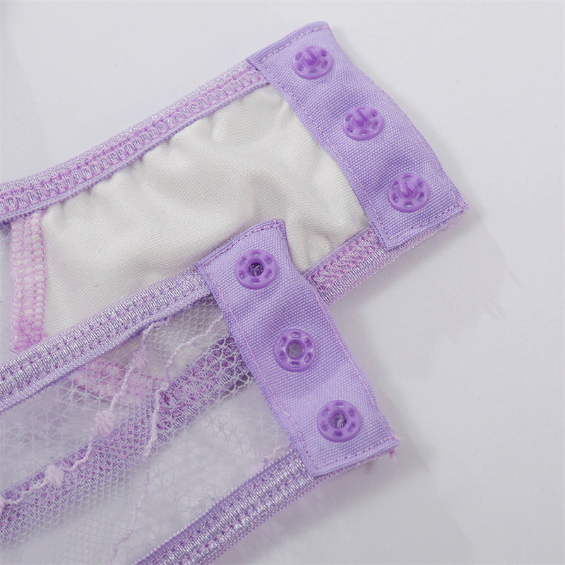 Sexy Lace See-through V-neck Strap Bodysuit