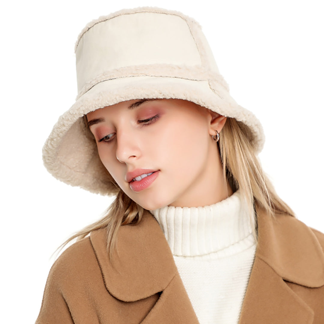 Fashion Wool Solid Color Bucket Hat