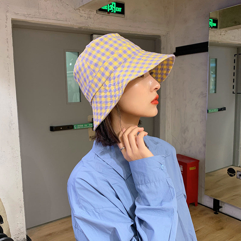 Versatile Face - showing Small Grid Sunshade Fisherman Hat