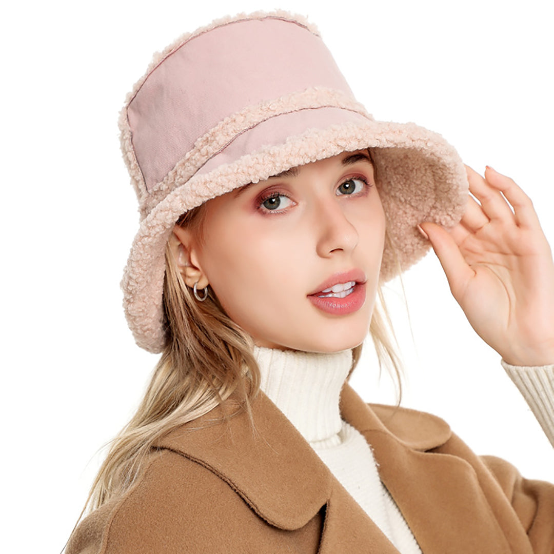 Fashion Wool Solid Color Bucket Hat